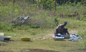 Laundry by the road